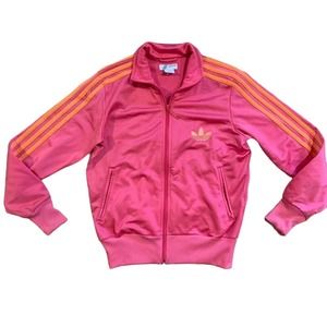 Adidas vtg y2k pink & Orange three stripe Jacket